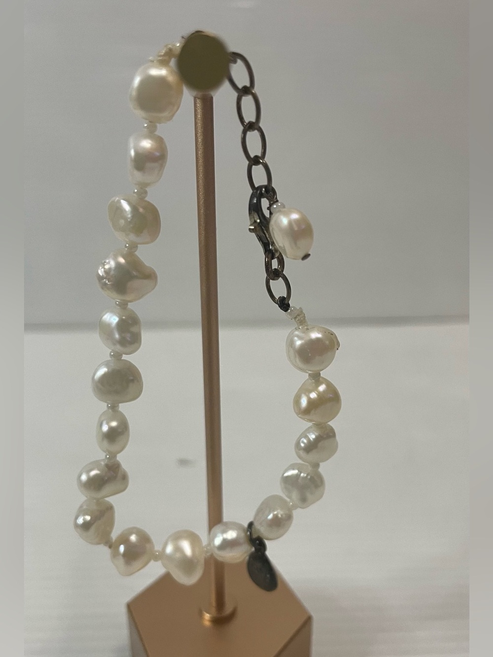 Nadri Mom Sterling Silver .925 Charm Fresh Water Pearl Bracelet